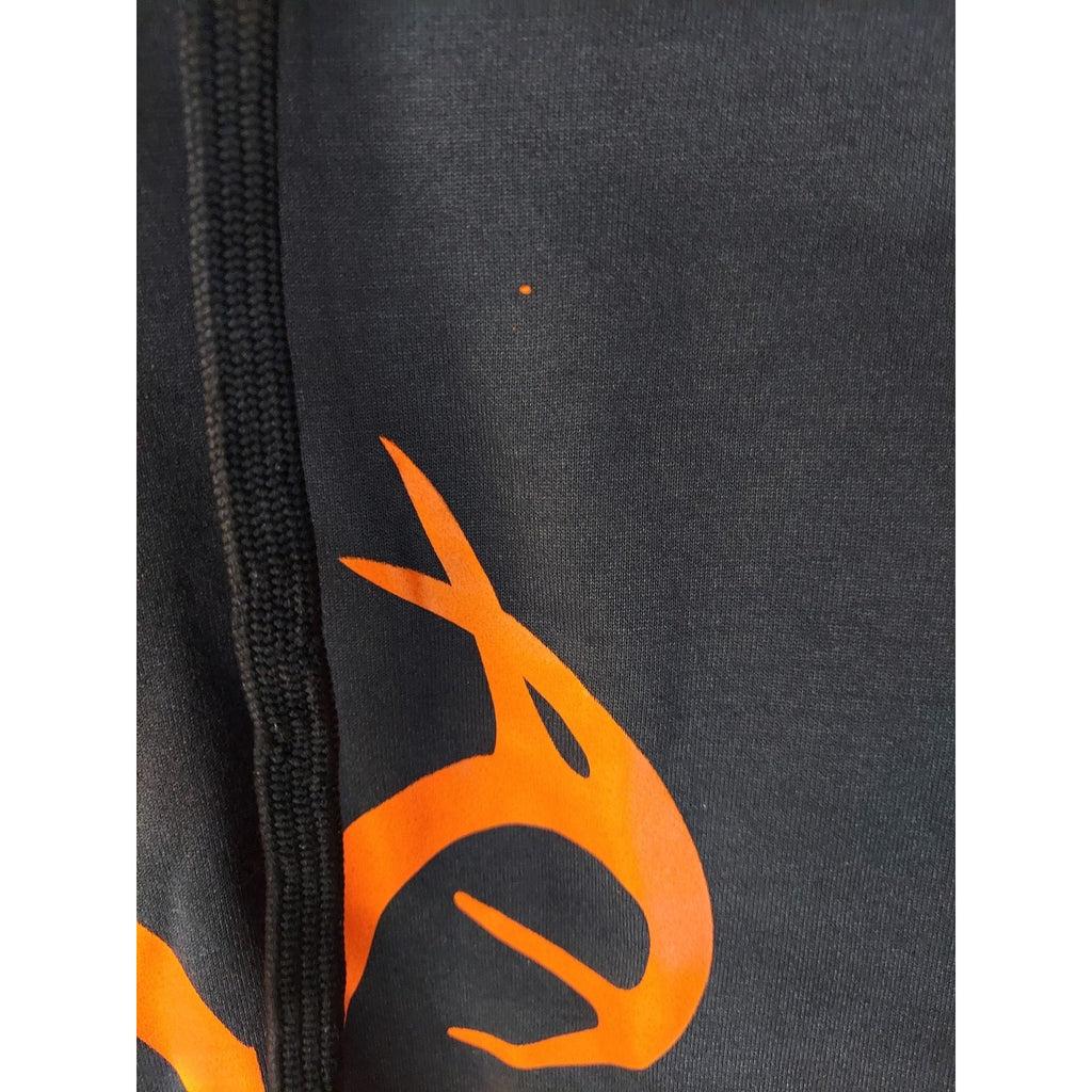 Realtree Mens Hoodie Medium M Pullover Fleece Black Orange Hunting Outdoors