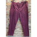 Lee Riders Womens Slim Ankle Pants Size 16 M Maroon Cotton Stretch Utility