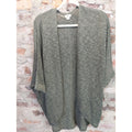 Mossimo Womens L Olive Green Lightweight Knit Open Front Batwing Sleeve Cardigan