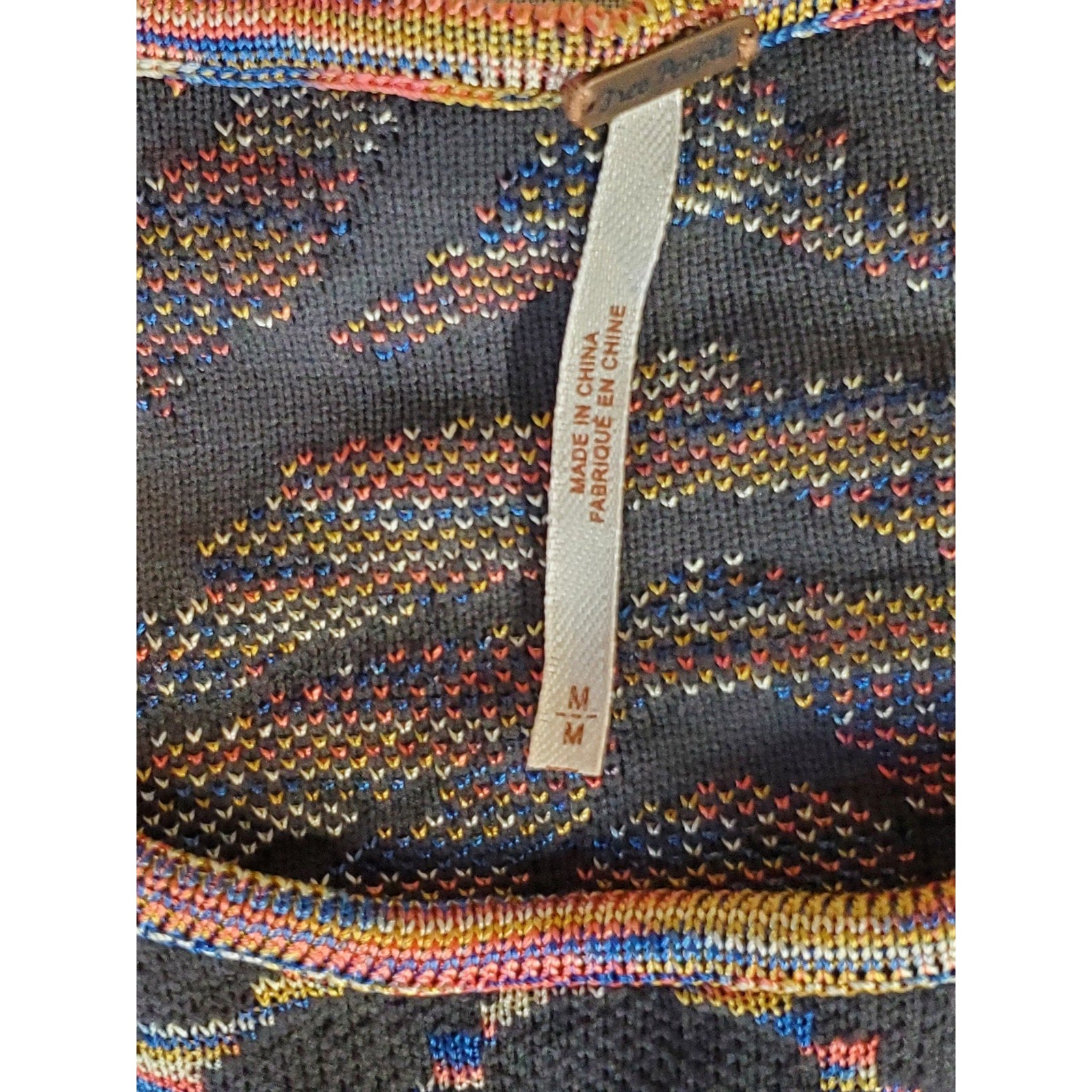 Free People Womens Dress Size M Black Multicolor Zebra Print Short Sleeve Mini