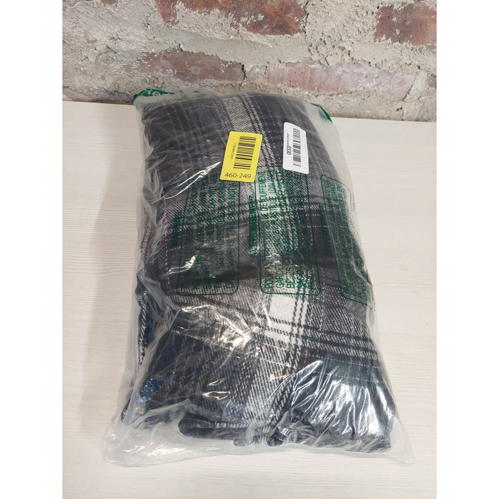 Plaid Throw Blanket Black White Gray New Sealed Woven Cozy Soft Warm 60x80"
