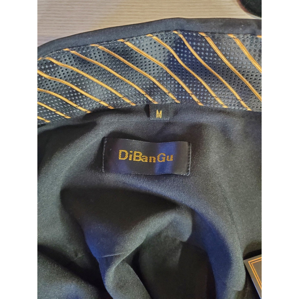 DiBanGu Mens Dress Shirt M Black Long Sleeve Formal Contrast Collar Button Up