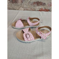 Cat & Jack Girls Footbed Sandals Size 12 Pink White Gingham NWT Shoes Checkered
