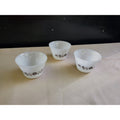 Lot of 3Dynaware Pyrex Ramekin Custard Dish White Milk Glass Brown Daisy Vintage