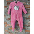 Hello Kitty Infant Girls Romper Sleepsuit Jumpsuit Pink Plush Hooded Full Zip 9M