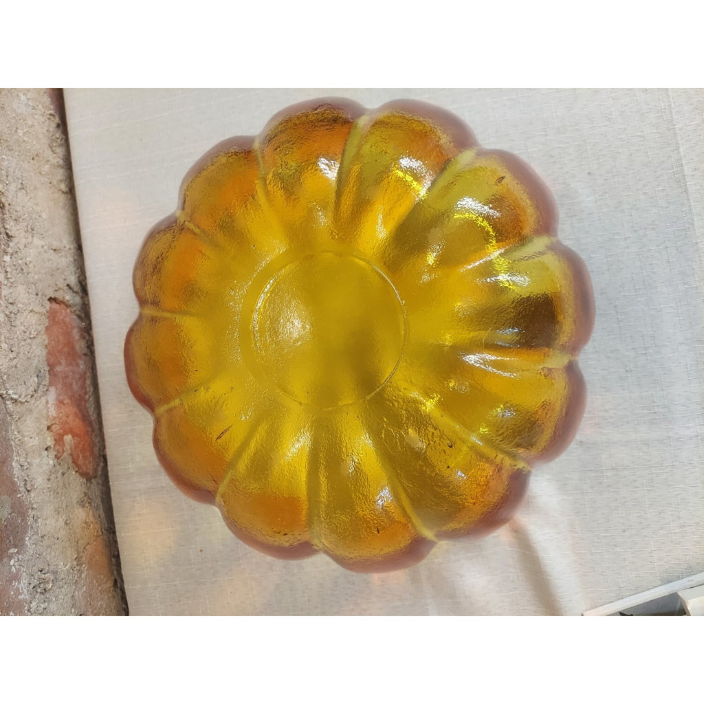 Vintage Indiana Glass Large Amberina Bowl 12 Petal Lotus Flower