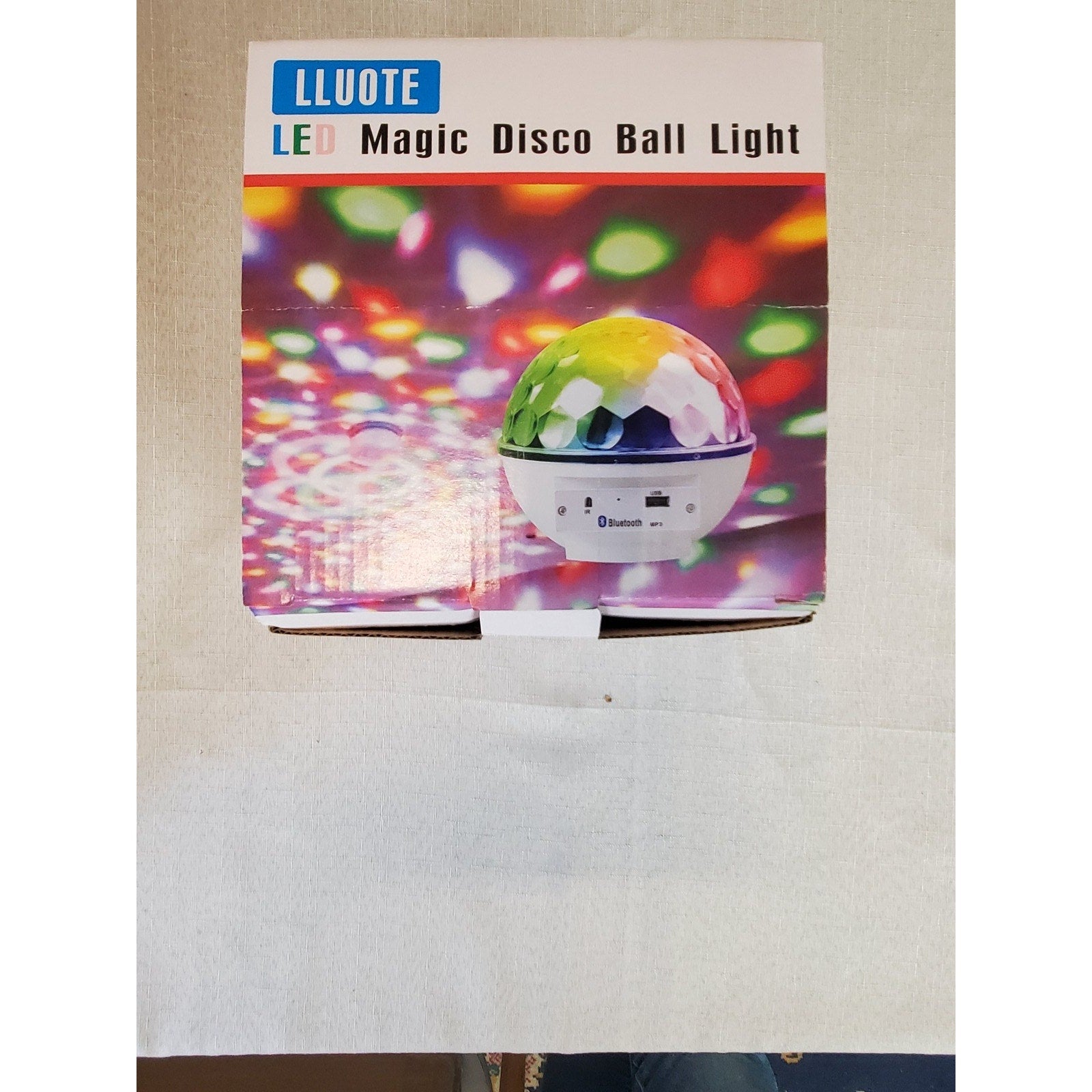 LLUOTE LED Disco Ball Light Bluetooth Speaker Rotating Party Stage Sound