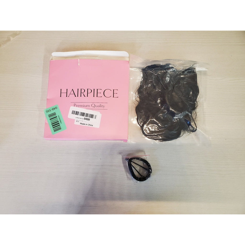 Messy Bun Hairpiece Hair Extension Wavy Curly Synthetic Scrunchie Black