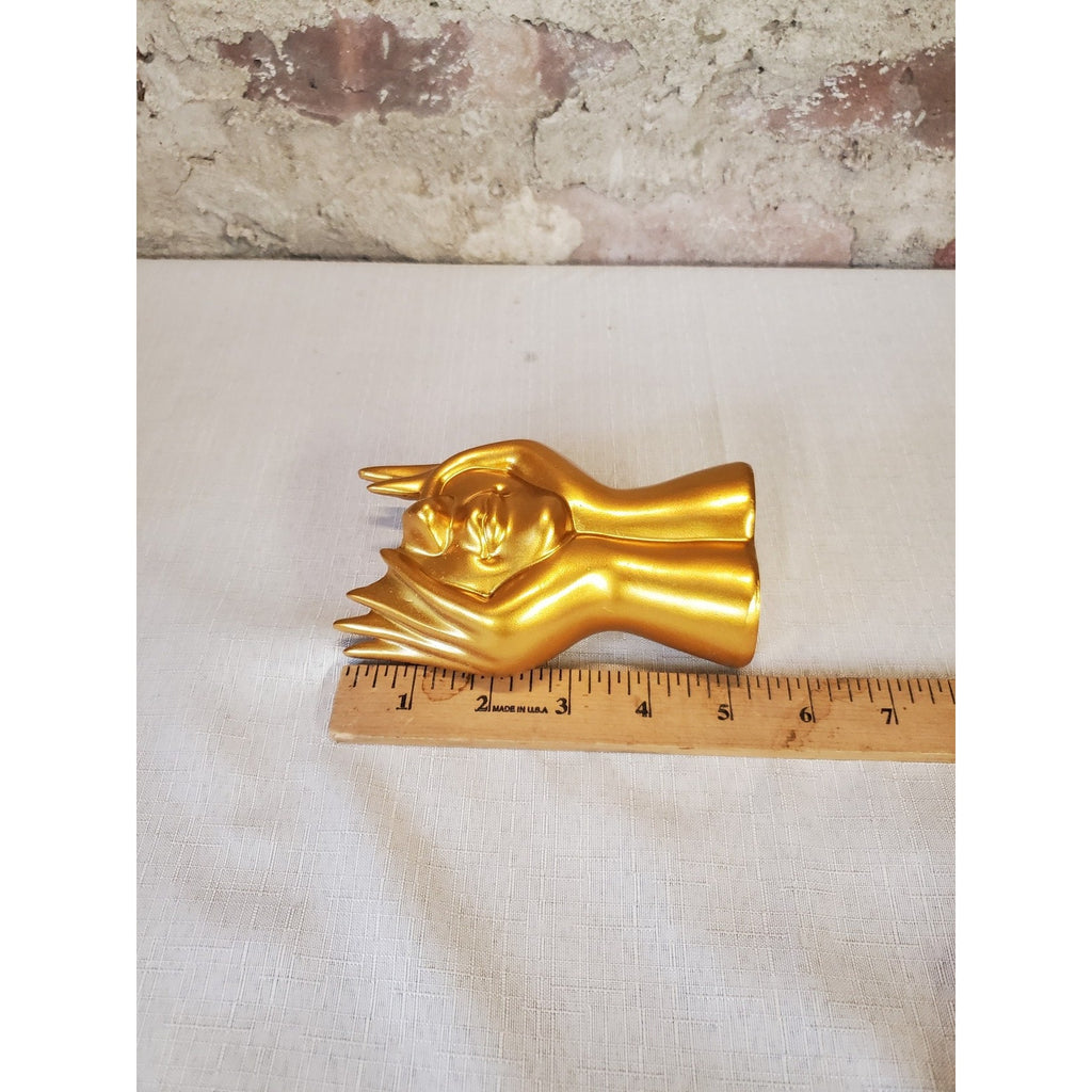 Gold Hands Face Vase Modern Abstract Sculpture Planter Home Decor
