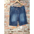 Lane Bryant Womens Denim Bermuda Shorts Size 18 Dark Wash Stretch Cuffed Hem