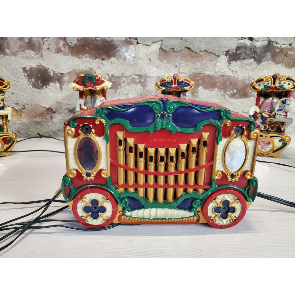 Mr Christmas Holiday Carousel Animated Musical Calliope Organ Horses Display Set
