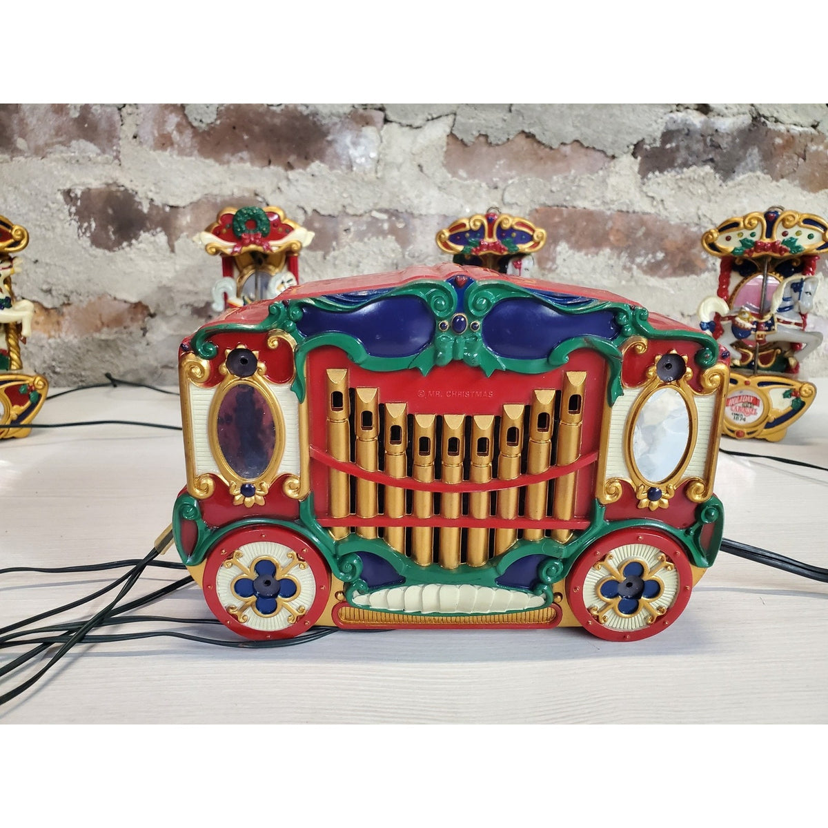 Mr Christmas Holiday Carousel Animated Musical Calliope Organ Horses Display Set