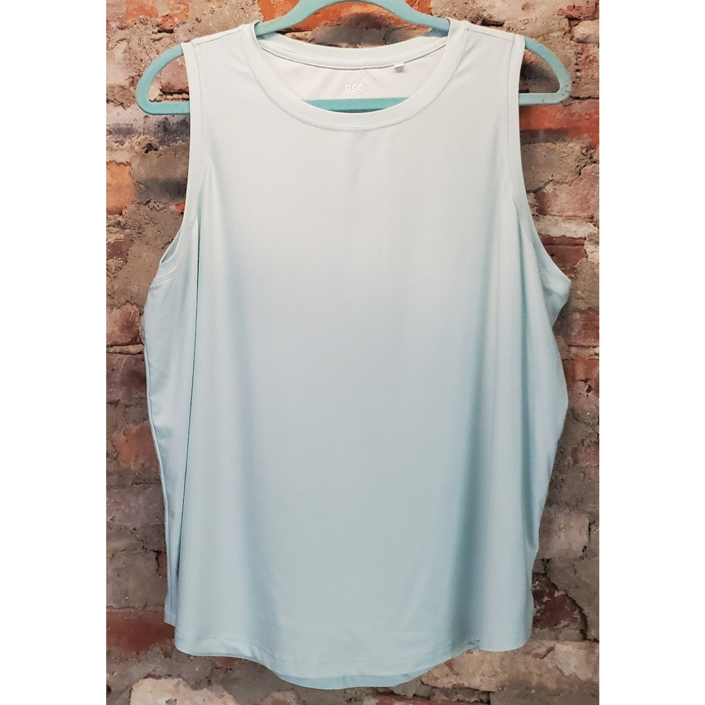 DSG Womens Tank TopShirt 2x XXL Light Blue Athletic Performance Workout