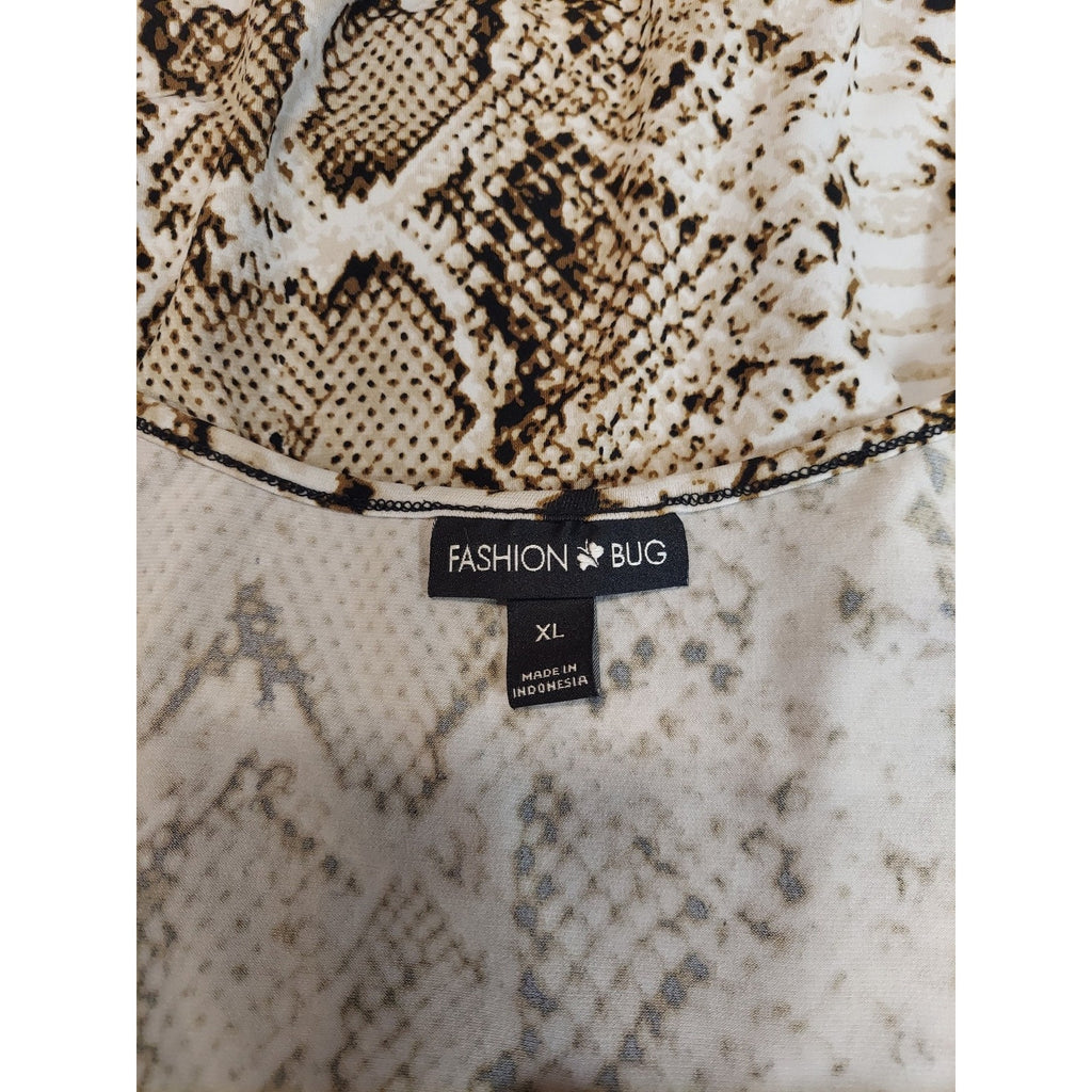 Fashion Bug Womens XL Snakeskin Print Cowl Neck Sleeveless Tank Top