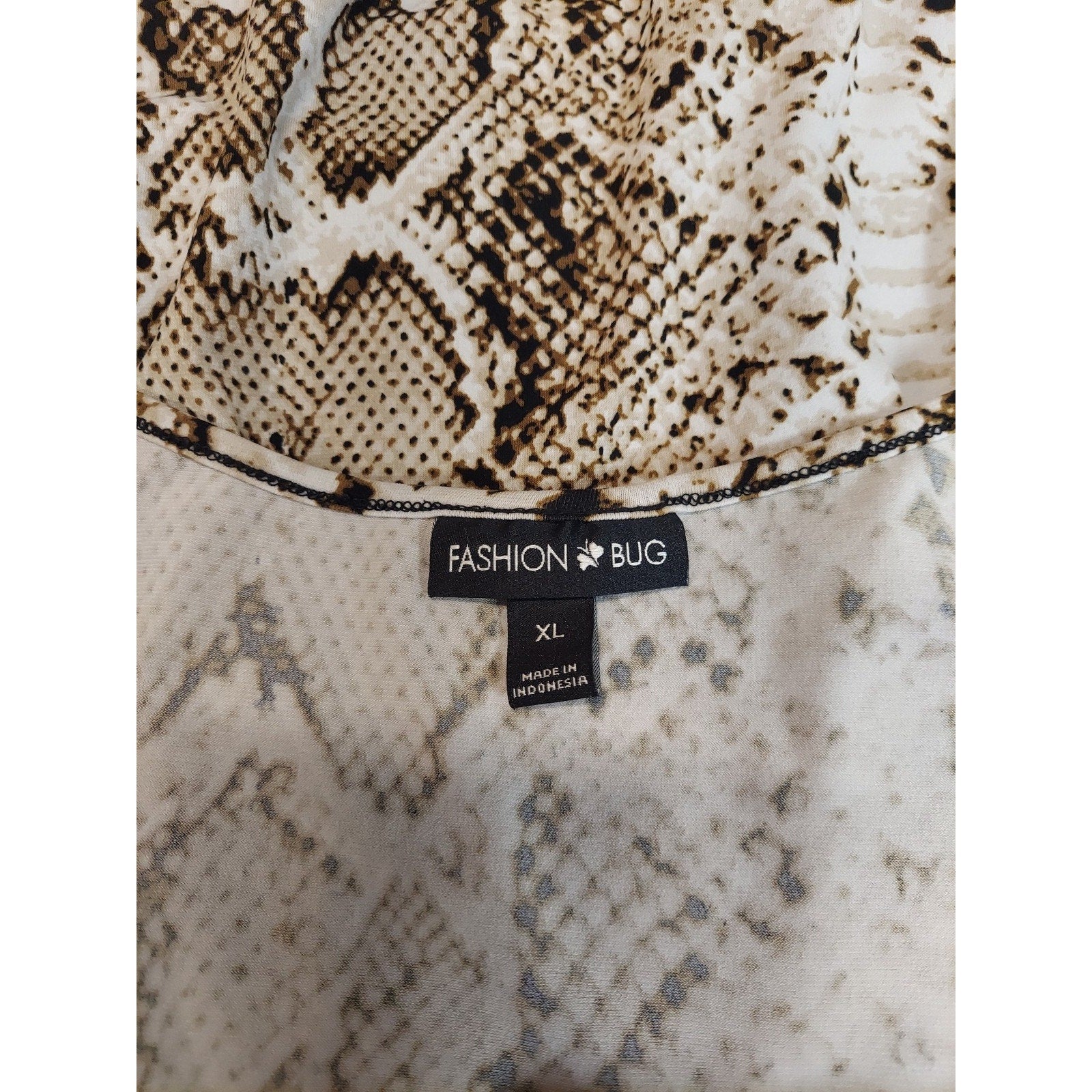 Fashion Bug Womens XL Snakeskin Print Cowl Neck Sleeveless Tank Top