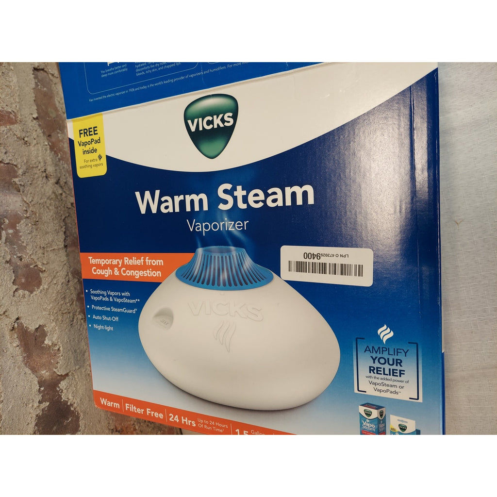 Vicks Warm Steam Vaporizer Night Light Auto Shut Off Cough Congestion Relief