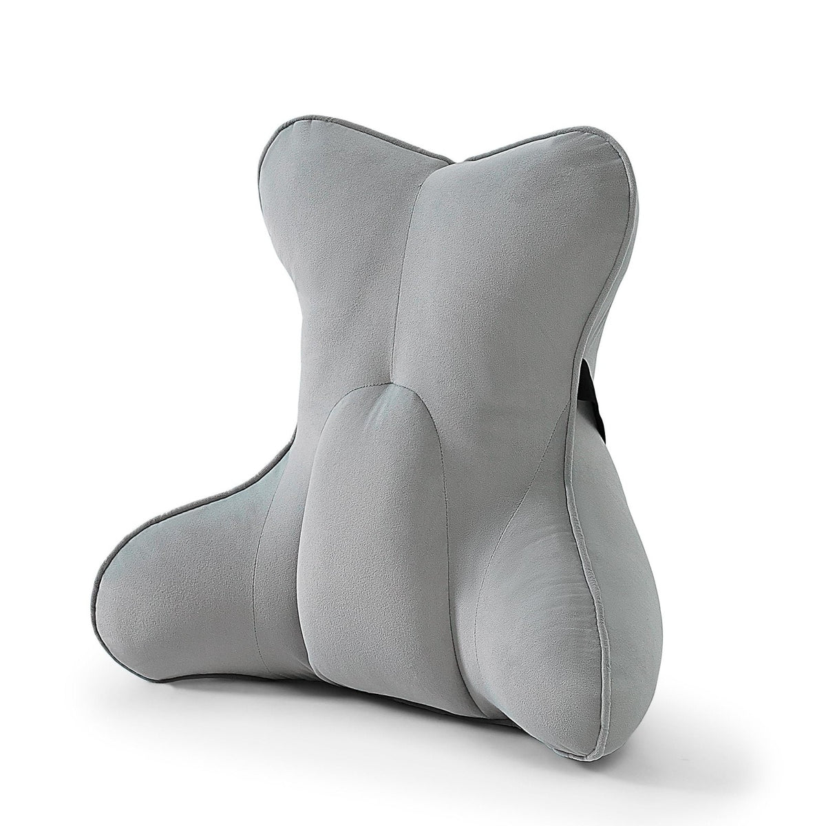 Lumbar Support Pillow Back Cushion Car Seat Office Chair Grey Adjustable Strap