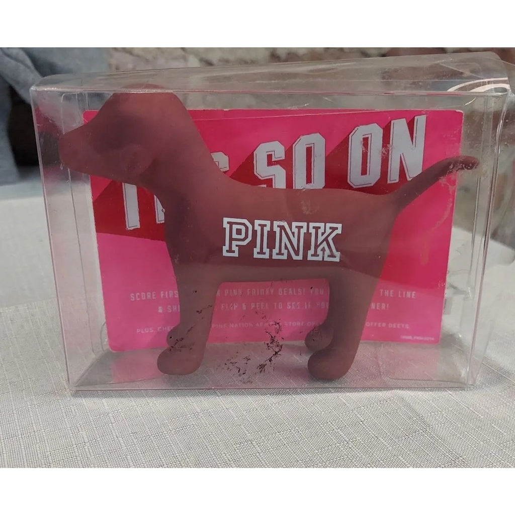 Victoria's Secret PINK Dog Mascot Figure Figurine Skip The Line Promo Maroon