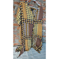 Ashley Stewart Womens Plus Size 18 Tunic Top Shirt Rayon Geometric Patchwork