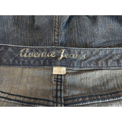 Avenue Jeans Womens Denim Shorts Size 20 Dark Wash Blue Cuffed Mid Rise