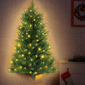 Wall Mounted Half Christmas Tree Pre Lit LED Lights Artificial Green Holiday 3ft
