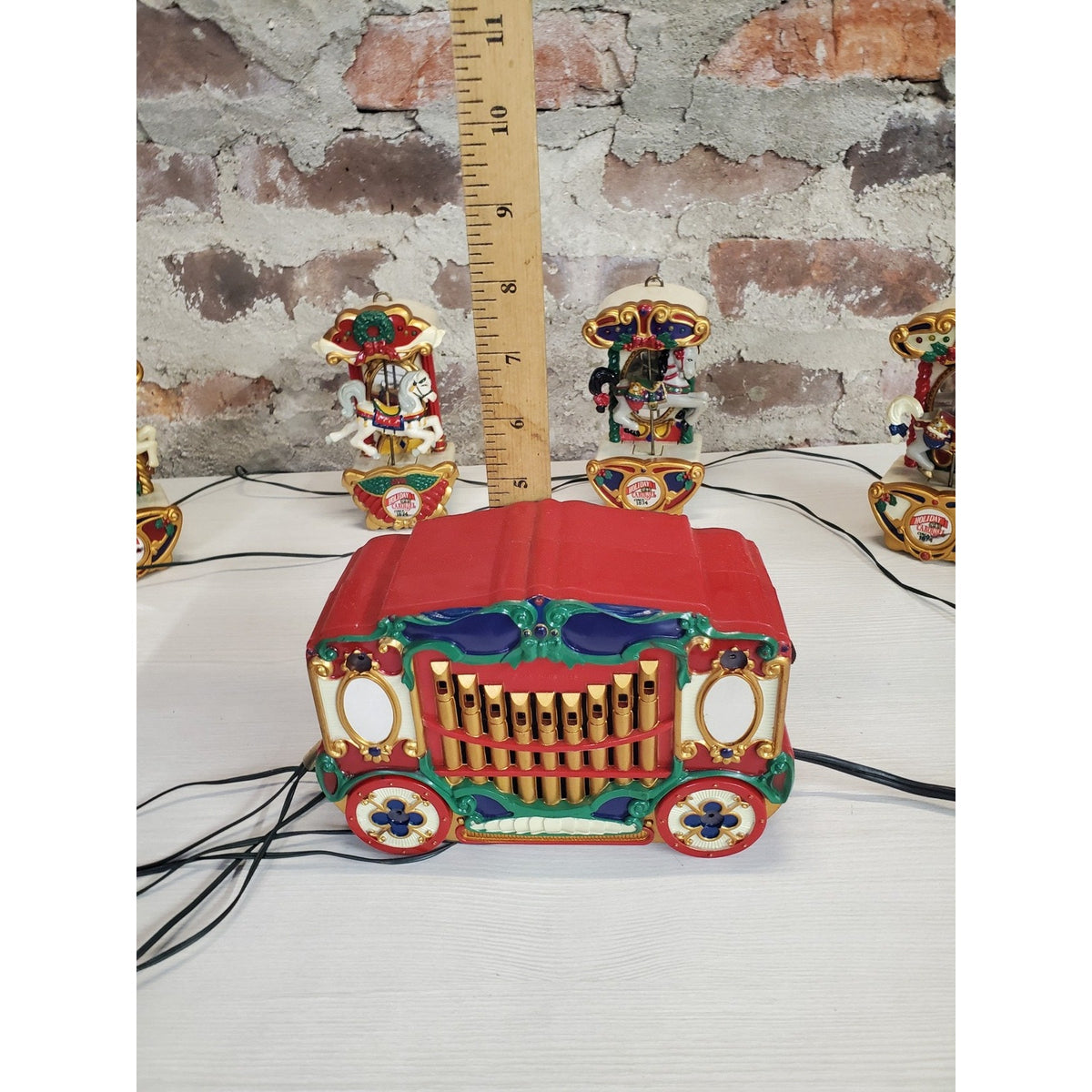 Mr Christmas Holiday Carousel Animated Musical Calliope Organ Horses Display Set
