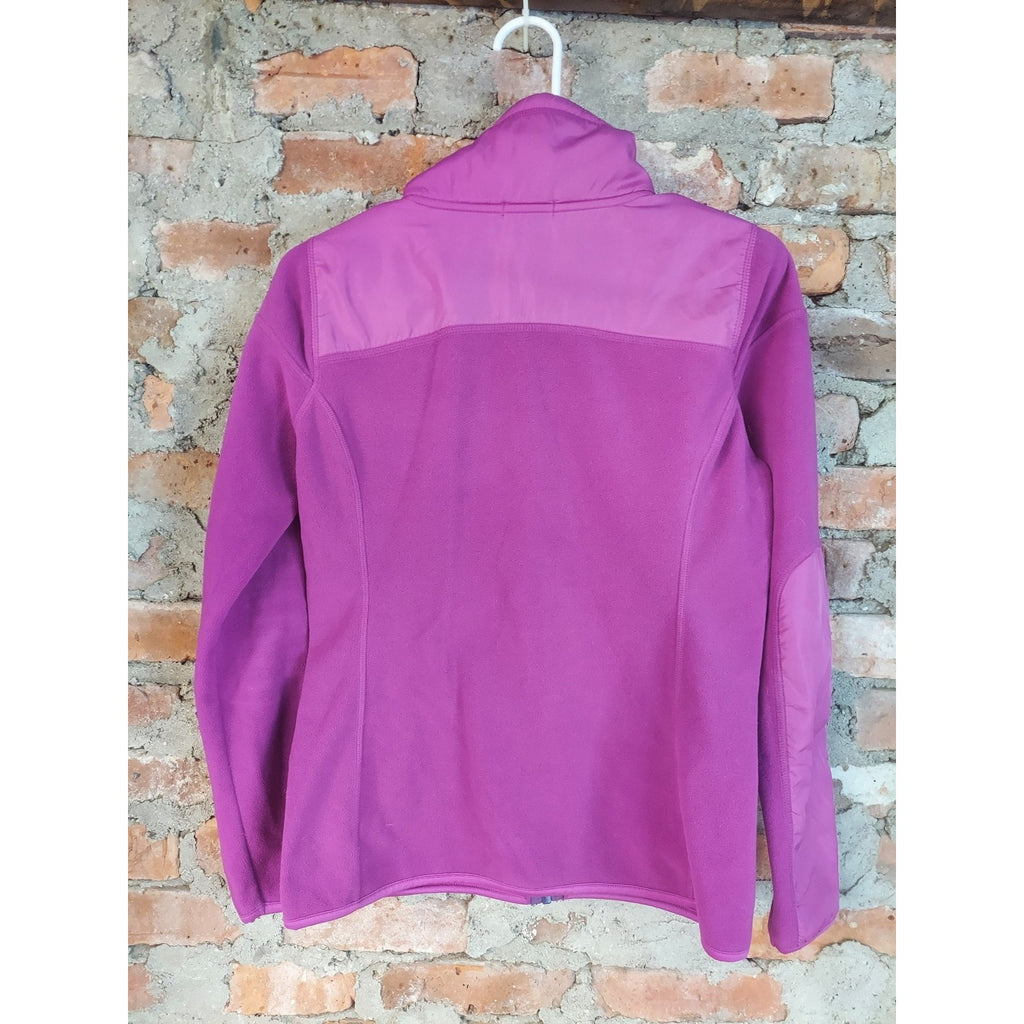 Old Navy Womens Fleece Jacket Small Petite Purple Colorblock Full Zip Pockets