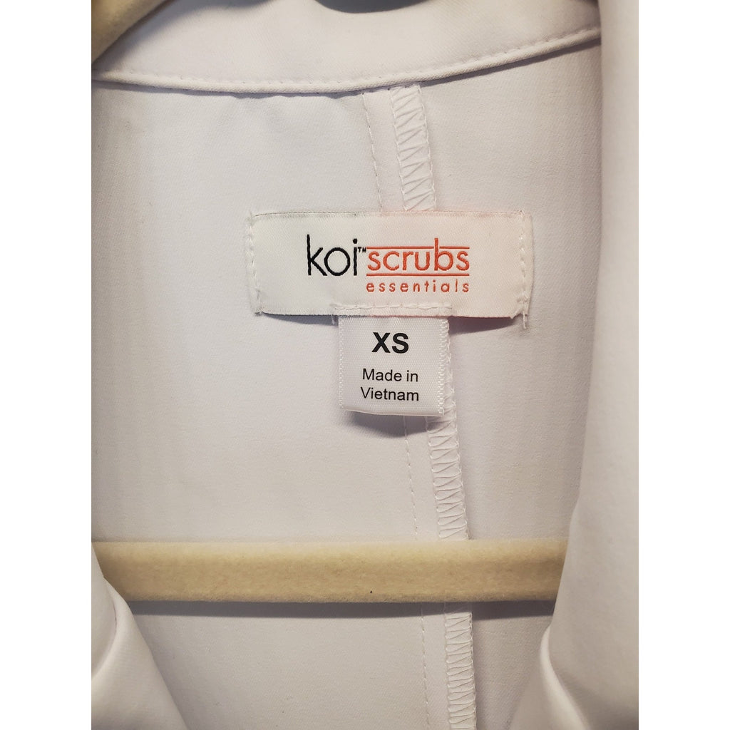 Koi Scrubs Essentials Womens Lab Coat XS White Medical Scrub Jacket