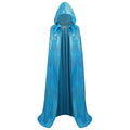 Girls Princess Blue Shimmer Hooded Cape Kids Costume Dress Up 63"