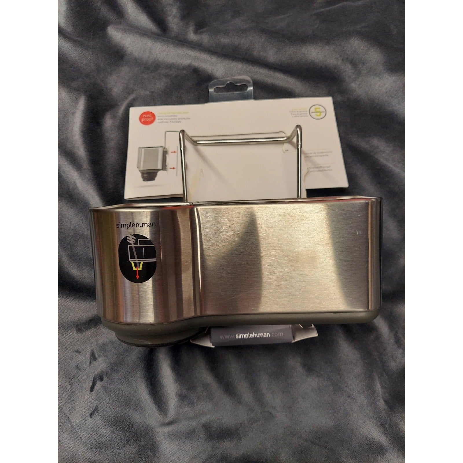Simplehuman Sink Caddy Stainless Steel Sponge Brush Holder Suction Kitchen