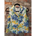 Caribbean Joe Womens L Sleeveless Floral Rayon Hawaiian Shirt Tropical