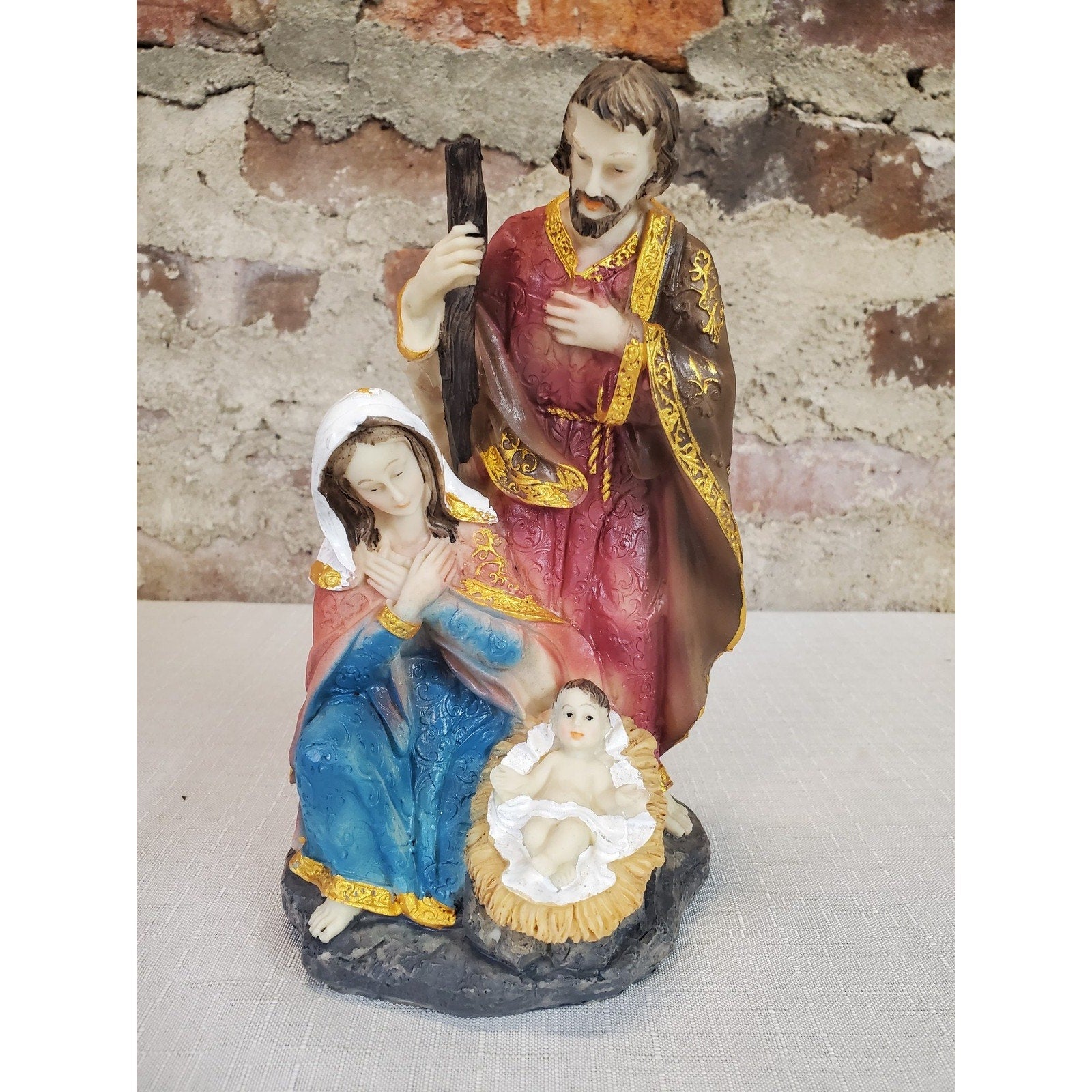 Nativity Scene Holy Family Figurine Religious Christmas Display Decor 9 Inch