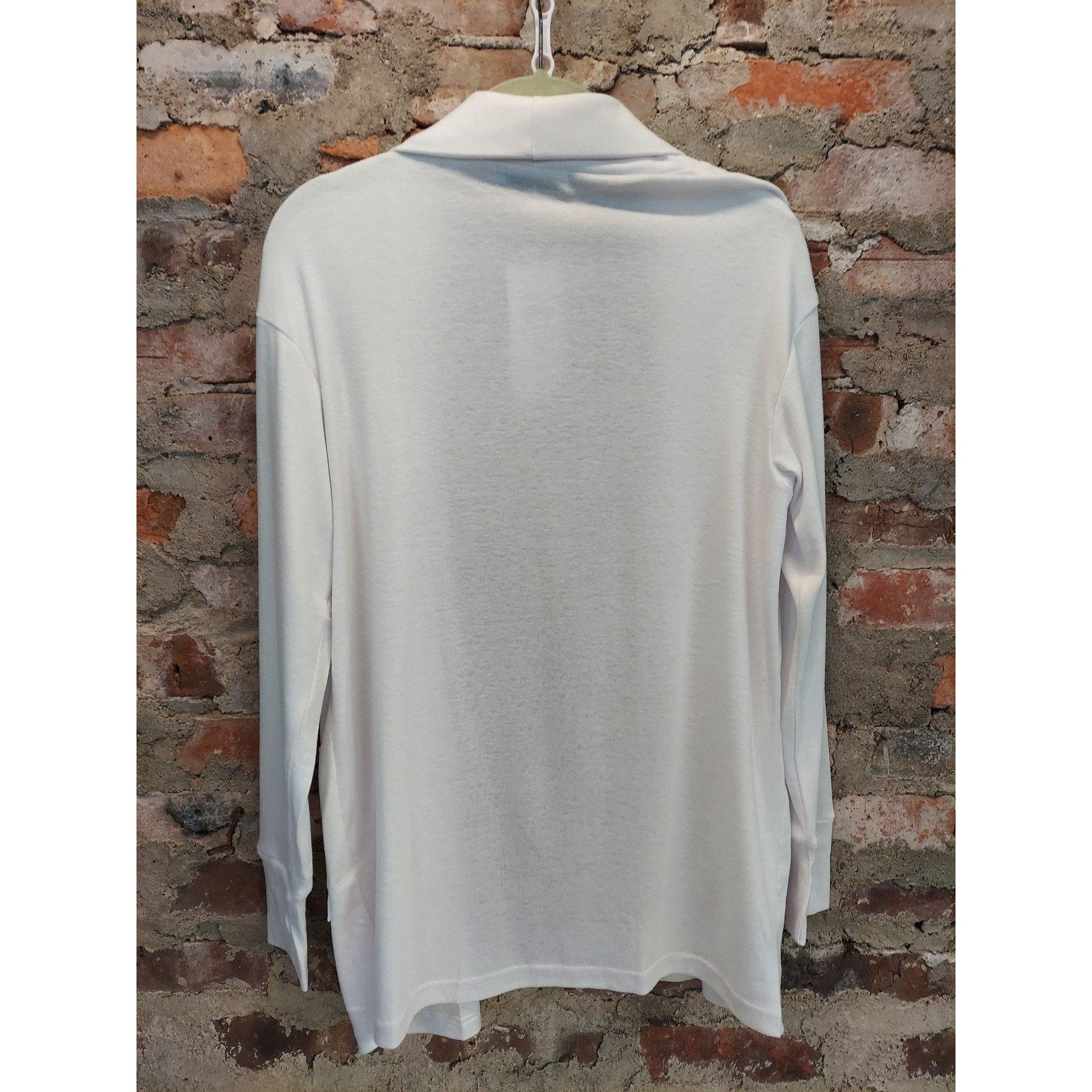 ALFYRCFT Womens Cardigan Sweater Size S White Open Front Long Sleeve Pockets NWT