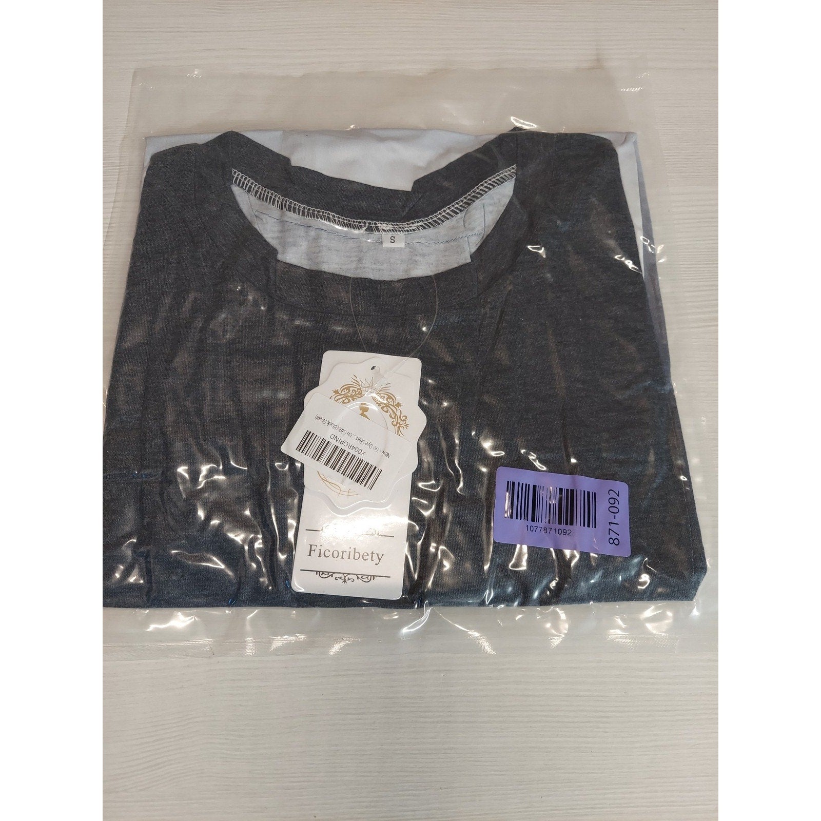 Ficoribety Womens Long Sleeve Shirt Sz S Small Gray Ombre Crewneck Top NWT