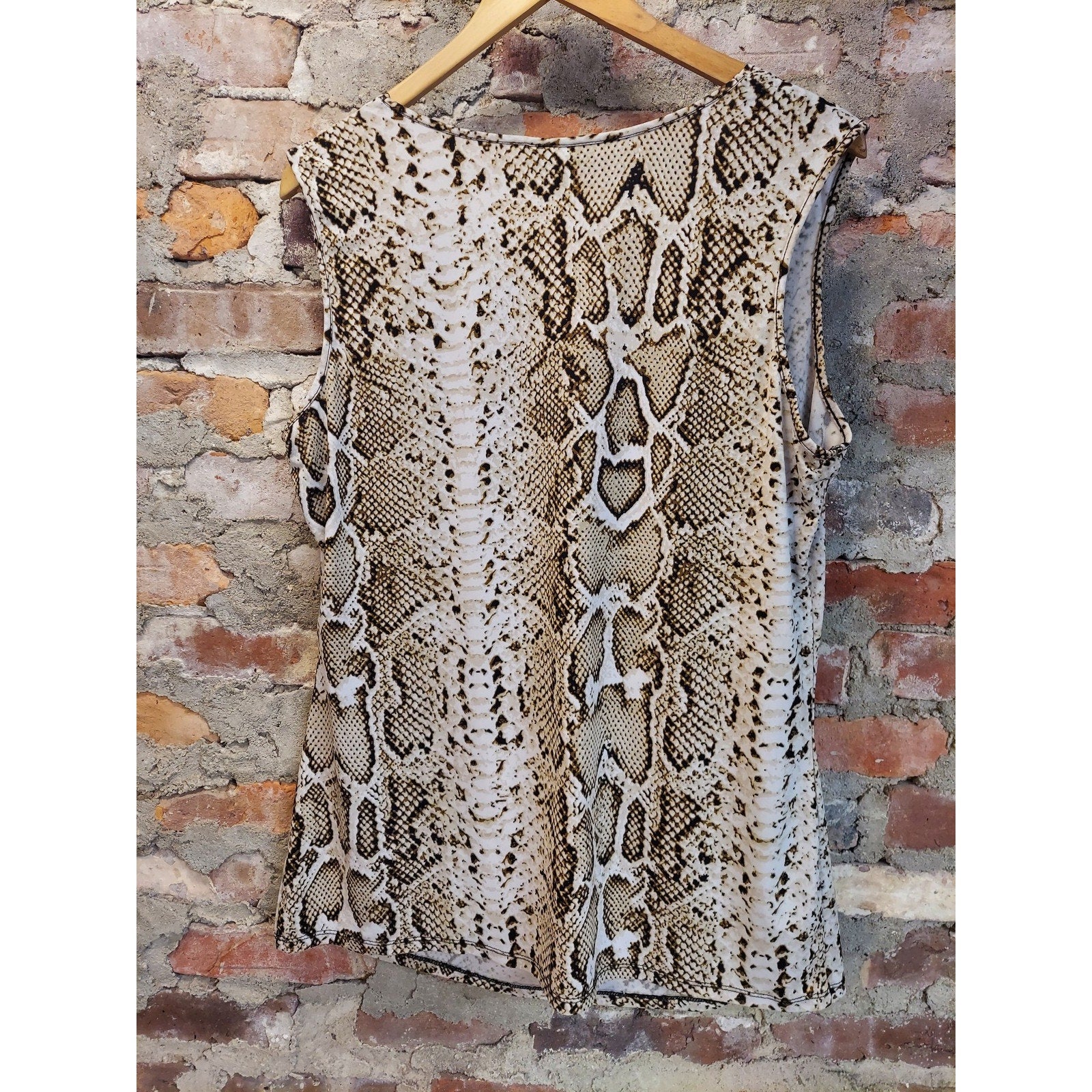 Fashion Bug Womens XL Snakeskin Print Cowl Neck Sleeveless Tank Top