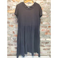 TIME & TRU Womens T Shirt Puff Sleeve Tiered Dress XXL 20 Black Pockets Casual