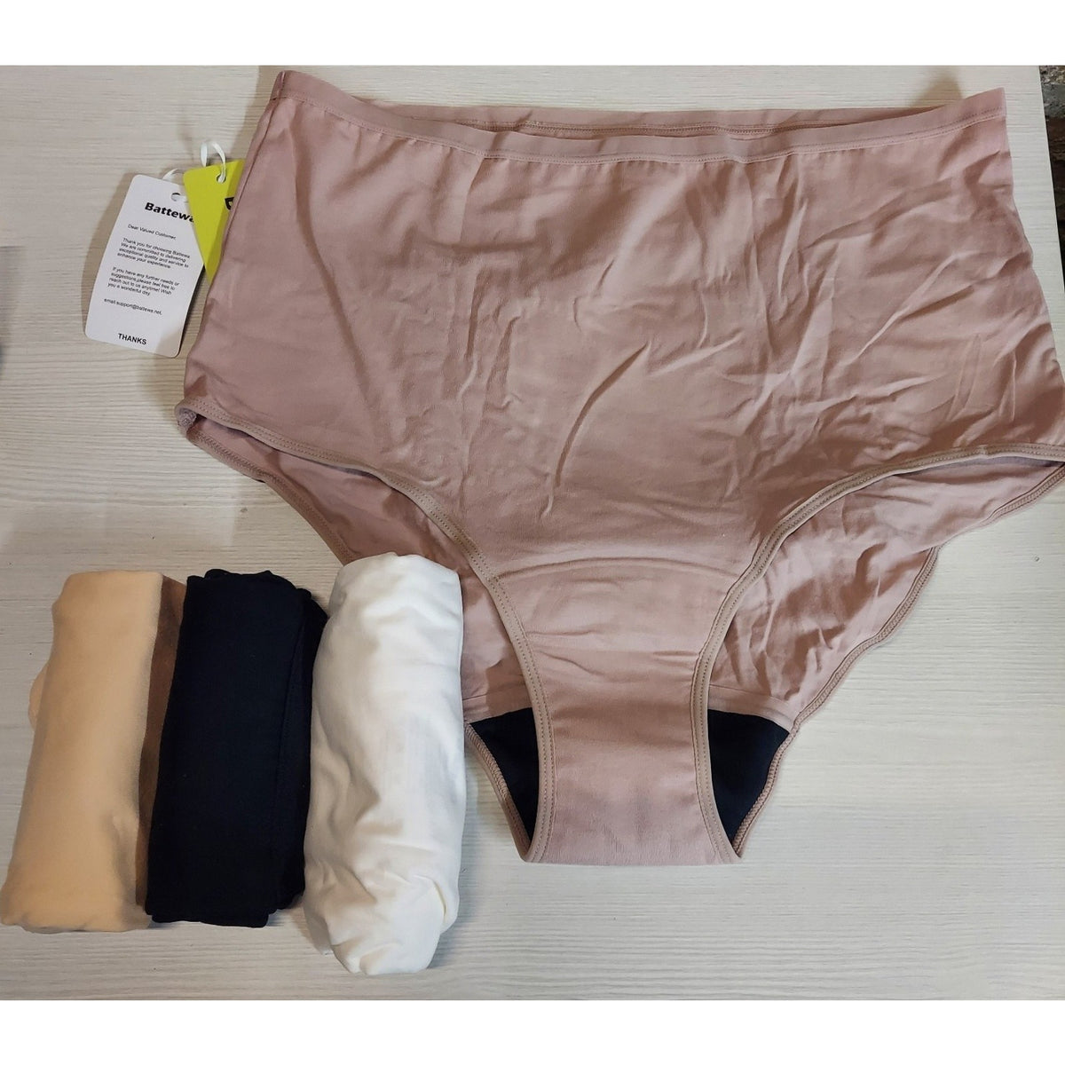 BatteWa Womens Period Panties High Waist Briefs 4XL Reusable Underwear Leaks