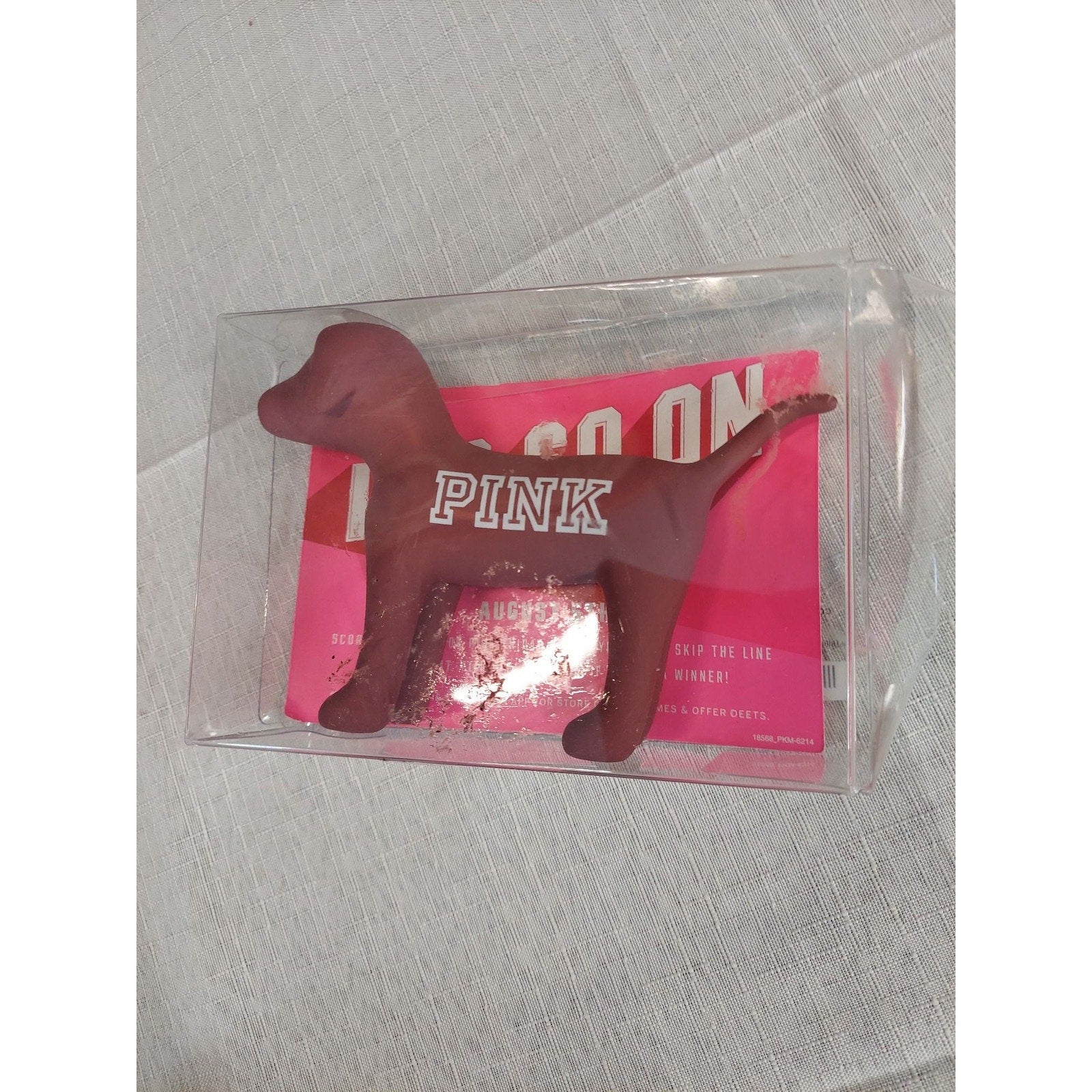 Victoria's Secret PINK Dog Mascot Figure Figurine Skip The Line Promo Maroon