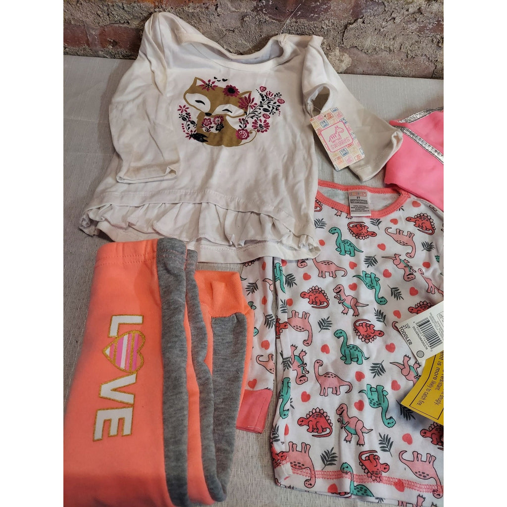 Toddler Girls Clothing Lot Bundle Size 2T NWT Pajamas Sweatsuit Outfits 6 Piece