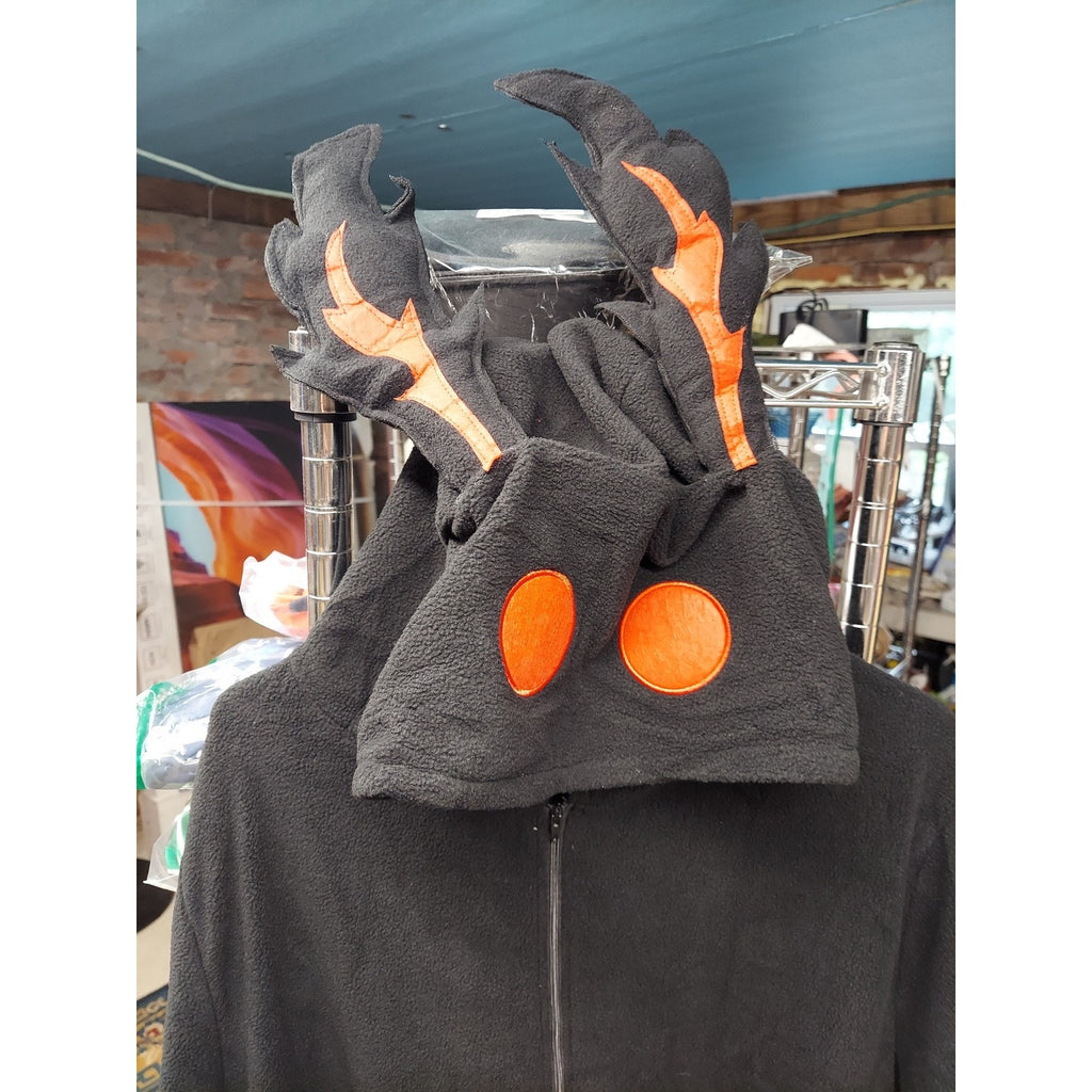 Mothman Unisex Kigurumi Black Fleece Hooded Costume Mens M Halloween Cosplay
