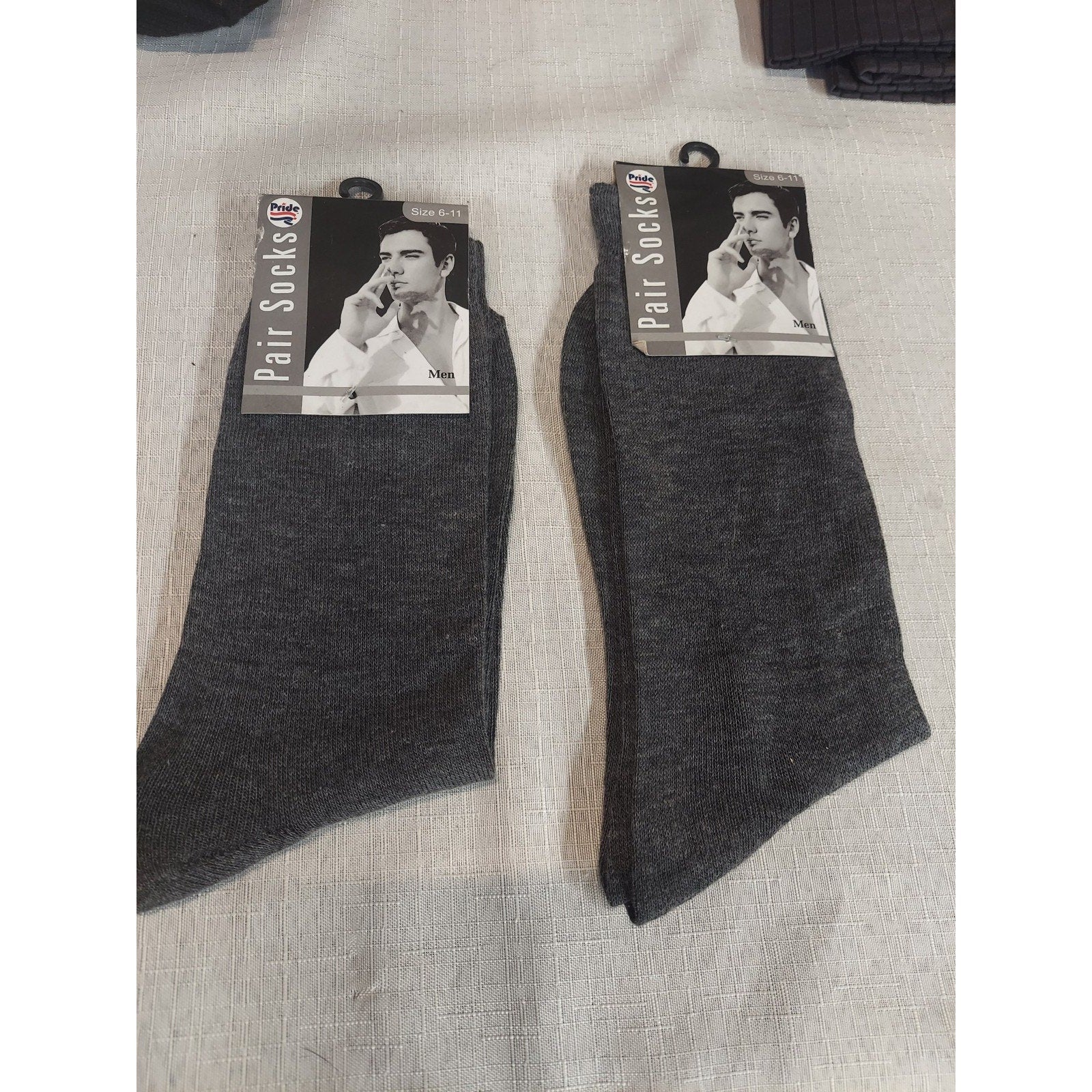 Pride Mens Socks Shoe Size 6-11 Dark Gray Crew Dress Casual Comfort