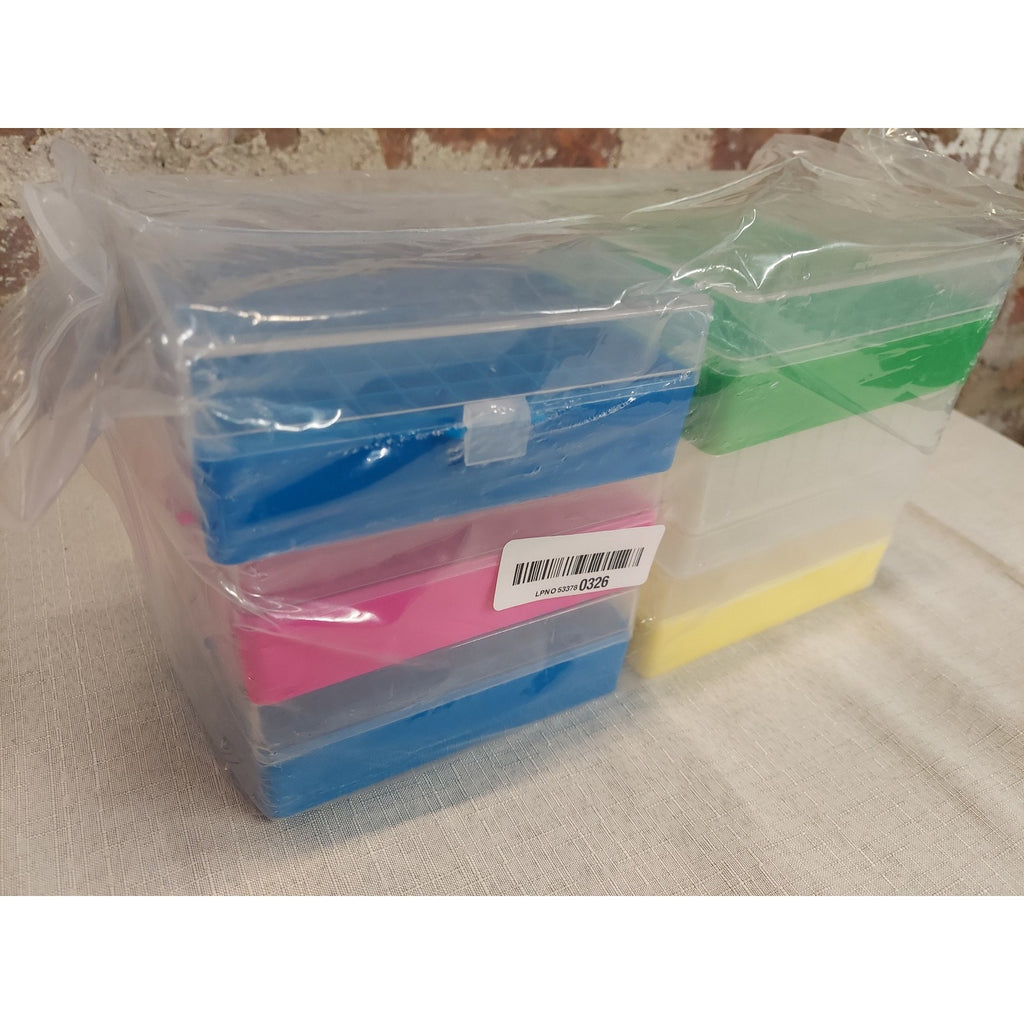 100 Well Polypropylene Cryogenic Boxes Snap Clasp Lid,5 Colors,Fits 1.5-2.0 Micr