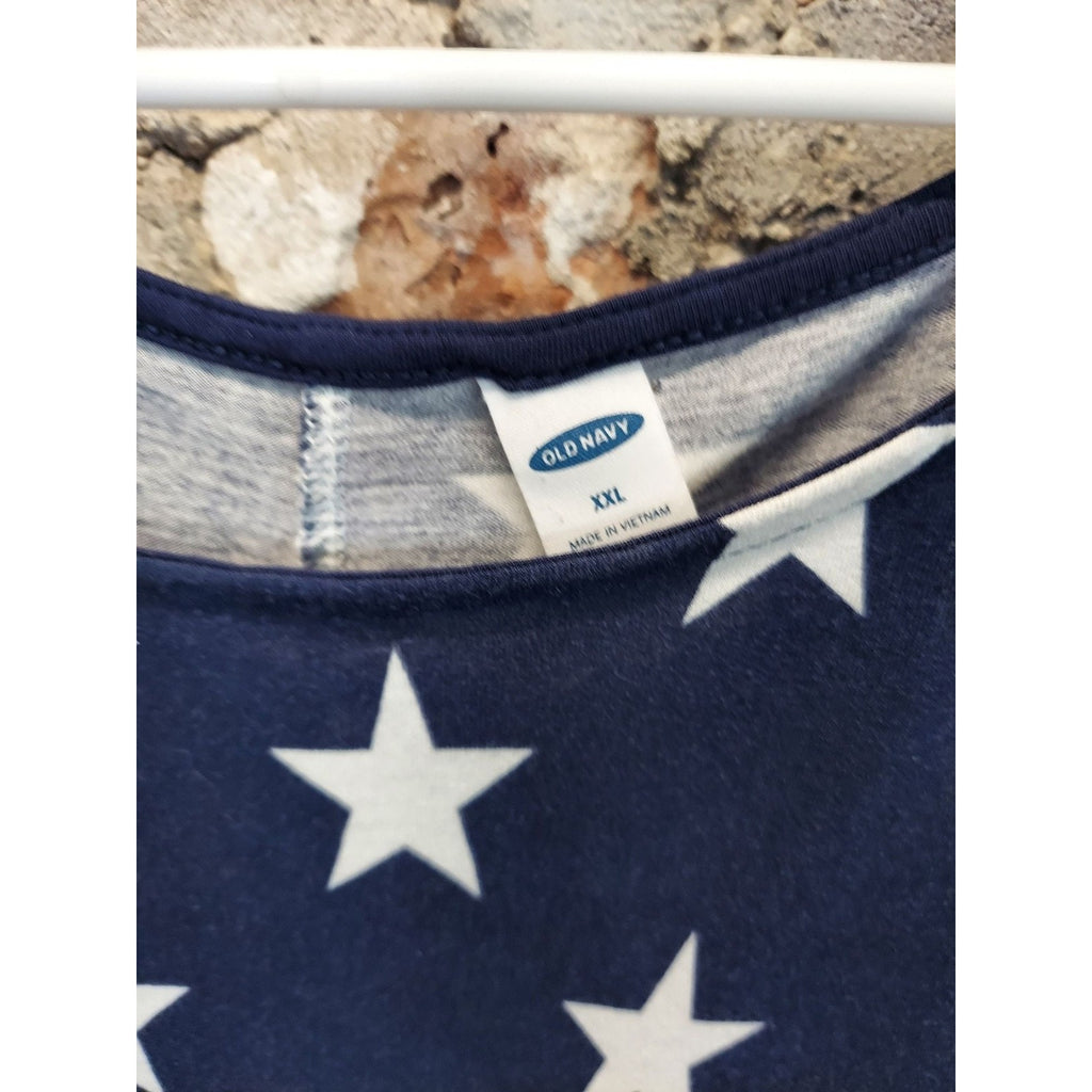 Old Navy Womens American Flag Tank Top Size XXL Patriotic Stars Stripes