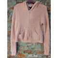 FOREVER 21 Womens Fuzzy Full Zip Hoodie Jacket L Pink Cropped Sherpa