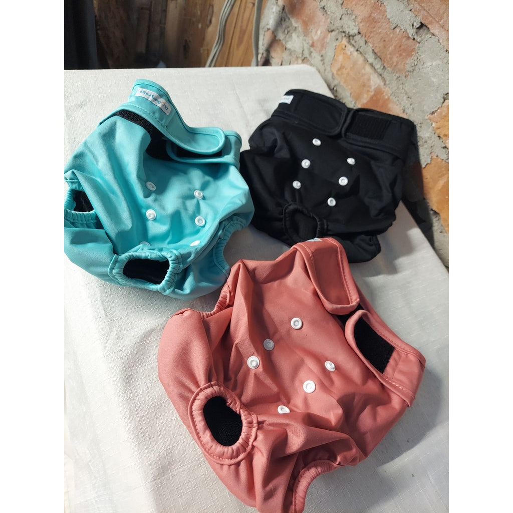 Paw Legend Reusable Dog Diapers Washable Set 3 Pack Eco Friendly Aqua Pink Black