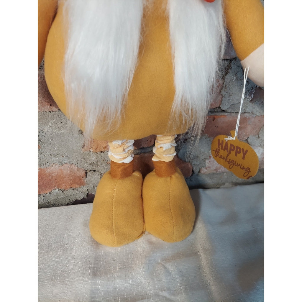 Thanksgiving Gnome Pilgrim Hat Turkey Feathers Fall Decor Plush Stuffed 20 Inch