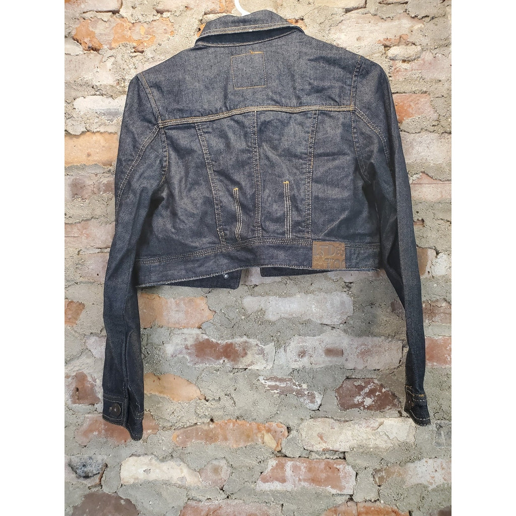 Limited Too Girls Denim Jacket Size 14 Dark Wash Cropped Blue Jean