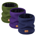 KITIBTYG Mens Womens Neck Gaiters Ski Mask Set 3 Winter Fleece Lined Multicolor