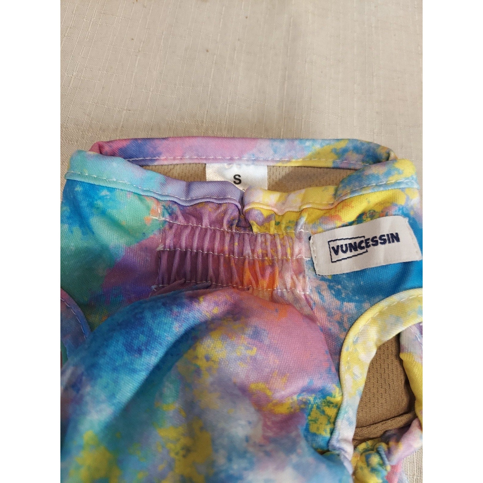 VUNCESSIN Dog Diapers Pet Wraps Belly Bands Small S Set of 3 Ruffle Butt Tie Dye