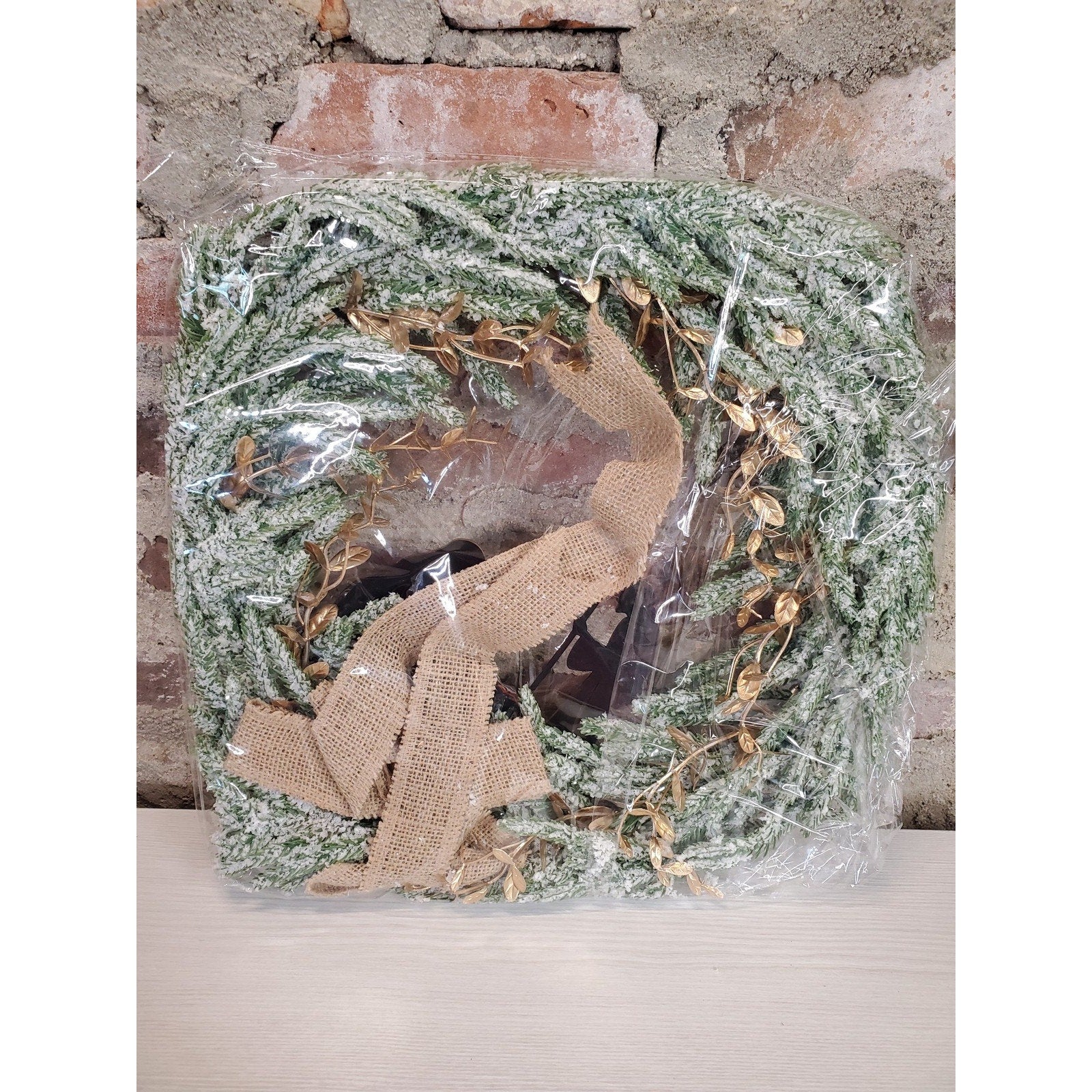 Christmas Nativity Wreath Flocked Holy Family Religious Decor Burlap Bow 17.7"